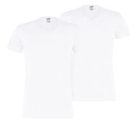 PUMA Basic Herren V-Ausschnitt T-Shirt 2er-Pack (100000890) L WHITE