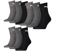 PUMA Basic Short Crew Unisex Sporsocken im Farbmix. 9 Paar (35-38-9 Paar, anthrazit/grey)