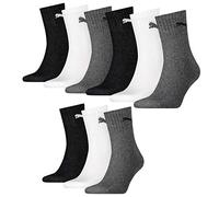 PUMA Basic Short Crew Unisex Sporsocken im Farbmix. 9 Paar (39-42-9 Paar, Grey/White/Black)