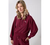 Puma - Bekleidung Wardrobe Ess Relaxed Cropped Hoodie Tr - Bordeaux - Größe L