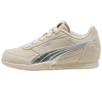 Sneaker PUMA "BELLA DONNA SD METALLIC AC PS", Mädchen, Gr. 32, alpine snow, puma silber, Synthetik, unifarben, Schuhe Sneaker, mit sportlichem Design, mit leicht profilierter Gummilaufsohle (68018123-