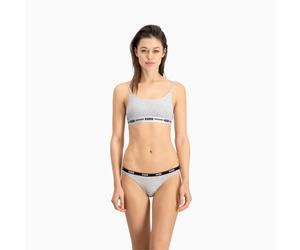 PUMA Bikinislips Unterwäsche Damen (2er-Pack), Kleidung, Grau, 3