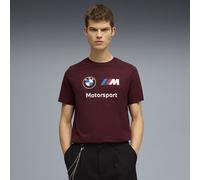 T-Shirt PUMA "BMW M Motorsport Essentials Logo T-Shirt Herren", Herren, Gr. M, ruby shimmer rot, Obermaterial: 100% Baumwolle; Rippe: 20% Polyester, 80% Baumwolle, regular fit, Rundhals, Shirts T-Shir