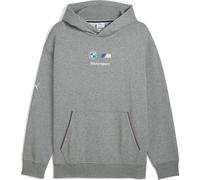 Hoodie PUMA "BMW M Motorsport Essentials Fleece Hoodie Herren", Herren, Gr. XS, grau (medium gray heather), Obermaterial: 32% Polyester, 68% Baumwolle; Kapuzenfutter: 100% Baumwolle; Rippe: 3% Elastha