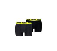 PUMA Boxer Boxershorts Men Herren Everyday Unterhose Unterwäsche 2er Pack, Farbe:Dark Grey Melange/Yellow, Bekleidungsgröße:XL