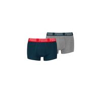 Puma Boxershorts Everyday Trunks, 2er-Pack, Baumwoll-Stretch, Marineblau/Grau Melange, XL
