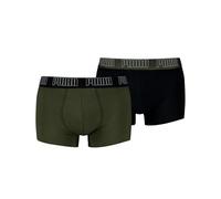Puma Herren Boxershorts Everyday Trunk – 2er-Pack – Forest Night/Schwarz – Größe S