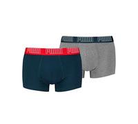 PUMA Boxer Trunk Boxershorts Men Herren Everyday Unterhose Pant Unterwäsche 2er Pack, Farbe:Navy/Grey Melange, Bekleidungsgröße:L