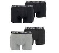 PUMA Boxershort 4er Pack Herren 4 Boxer Edition (Black/Darkgrey Melange, L)