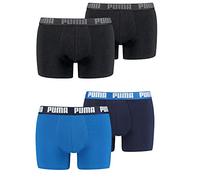 PUMA Herren Boxershorts Unterhosen 100004386 4er Pack, Wäschegröße:2XL, Artikel:-230 Black/Black + 420 True Blue