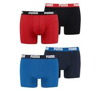 PUMA Boxershort 4er Pack Herren 4 Boxer Edition (Trueblue/Red Black, M)
