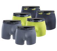 PUMA Boxershort 6er Pack Herren Basic Black Limited Edition - New Lime - Gr. S