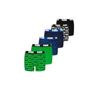 PUMA Jungen Boxershorts Everyday Logo Print, Cotton Stretch, 6er Pack Schwarz/Blau/Grün 134-140