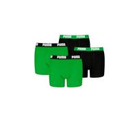 PUMA Boxershorts Jungen für Kinder Unterhose weicher Bio-Baumwollstretch 4er-Pack, Farbe:Green/Black, Bekleidung:140