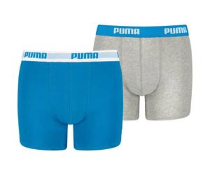 Puma Boys Basic Boxer 2er-Pack Kinder Unterhose, blau 122/128