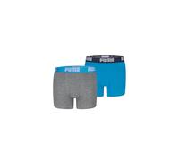 PUMA Boxershorts Jungen Everyday Basic – Grau meliert/Blau – 122/128 – 2er-Pack