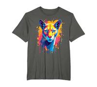 Puma Bunte Kunst Kunstwerk Tier Motiv Puma T-Shirt