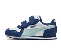 Sneaker PUMA "CABANA RACER SL 20 V PS", Kinder, Gr. 33, puma weiß, fresh water, blau jewel, Synthetik, Schuhe Sneaker, mit Klettverschluss, leichtes Tragegefühl, mit Gummilaufsohle (37493746-33) puma
