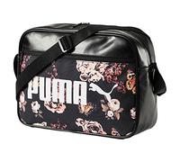 Puma Campus Reporter Umhängetasche, schwarz (Nero/Flower Graphic), 40 x 29 x 13,5 cm