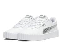 Sneaker PUMA "Carina 3.0 Metallic Whisper Sneakers Damen", Damen, Gr. 42.5, weiß silber metallic, Obermaterial: Synthetik, Textil; Futter: Textil; Innensohle: Textil; Laufsohle: Gummi, Schuhe Sneaker