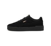 Sneaker PUMA "CARINA 30 SD", Damen, Gr. 41, schwarz (puma schwarz, puma gold), Schuhe Sneaker, aus Wildleder, mit SOFTFOAM+ Einlegesohle, mit Schnürung (92307215-41) puma schwarz, puma gold