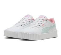 Sneaker PUMA "Carina 3.0 Sneakers Mädchen", Mädchen, Gr. 34, weiß (weiß sea glass blau), Obermaterial: Textil, Synthetik; Futter: Textil; Innensohle: Textil; Laufsohle: Gummi, Schuhe Sneaker (43014761
