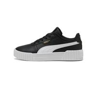 Sneaker PUMA "Carina 3.0 Sneakers Mädchen", Mädchen, Gr. 38,5, schwarz-weiß (schwarz, weiß gold), Obermaterial: Synthetik, Textil, Kuhleder, Leder; Futter: Textil; Innensohle: Textil, Keine Angabe; La
