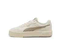 Sneaker PUMA "Carina Mia Sneakers Damen", Damen, Gr. 42.5, weiß (alpine snow ice coffee weiß beige), Obermaterial: Kuhleder, Textil, Synthetik. Futter: Textil. Innensohle: Textil. Laufsohle: Gummi, Sc
