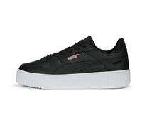 PUMA Damen Carina Street Sneaker, Black Rose Gold White Metallic, 42.5 EU