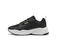 Sneaker PUMA "Cassia 2.0 Sneakers Damen", Damen, Gr. 37,5, schwarz gold weiß, Obermaterial: Synthetik, Textil; Futter: Textil; Innensohle: Textil; Laufsohle: Gummi, Schuhe Sneaker (54520937-37,5) schw