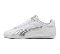 Sneaker PUMA "CATCH SOLEIL METALLIC WHISPER", Damen, Gr. 40,5, puma weiß, puma silber, Synthetik, unifarben, Schuhe Sneaker, mit Schnürung, leicht profiliertes Laufsohlenprofil (27242404-40,5) puma we