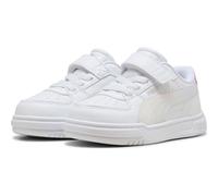 PUMA CAVEN III Holo 2.0 AC+ INF Sneaker für Mädchen, Weiß-Rosy Outlook, Silber, 7 UK-Kinder