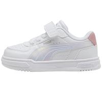 PUMA CAVEN III Holo 2.0 AC+ INF Sneaker für Mädchen, Weiß-Rosy Outlook, Silber, 6 UK-Kinder