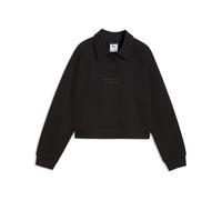 Sweatshirt PUMA "PUMA Class Relaxed Cropped Fleece Sweatshirt Mädchen", Kinder, Gr. 152, schwarz, Obermaterial: 68% Baumwolle, 32% Polyester. Ärmelbund: 3% Elasthan, 97% Baumwolle. Kragen: 32% Polyest