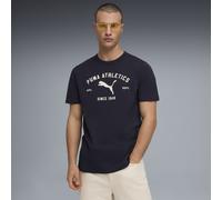 PUMA T-Shirt Class mit Grafik Herren Blau Gr. S, 100% Baumwolle, Rundhals, Regular Fit
