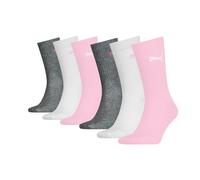 Socken PUMA "PUMA JUNIOR CREW SOCK 6P ECOM", Damen, Gr. 35-38, rosa (rose water), Baumwollmischung, normal, Socken Socken, gepolsterte Sohle für zusätzlichen Komfort (84606355-35) rose water