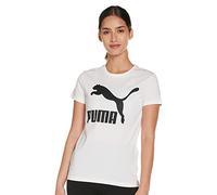 PUMA Classics Logo Tee┃Baumwollshirt für Damen, Puma Weiß, L