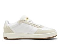PUMA Unisex Adults Court Classic LUX SD Sneaker, PUMA White-Alpine Snow-PUMA Gold, 45 EU