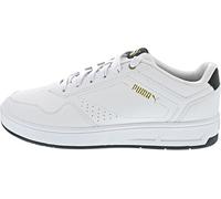 PUMA Court Classic Sneaker, Unisex, Weiß/Schwarz/Gold, 10.5 UK
