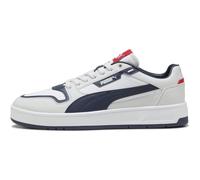 PUMA Unisex Court Classic Street Sneaker, White Navy-Feather Gray, 40.5 EU