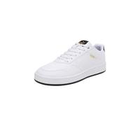 Sneaker PUMA "Court Classic Sneakers Erwachsene", Damen, Gr. 40.5, weiß schwarz gold, Obermaterial: Synthetik. Futter: Textil. Innensohle: Textil. Laufsohle: Gummi, Schuhe Sneaker (32306444-40,5) weiß