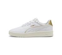 Sneaker PUMA "Court Lally Day Night Sneakers Damen", Gr. 40, weiß (weiß gold), Obermaterial: Synthetik, Textil; Futter: Textil; Innensohle: Textil; Laufsohle: Gummi, Schuhe (35172054-40) weiß gold