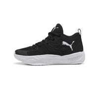 Basketballschuh PUMA "Court Pro 3 Mid Basketballschuhe Jugendliche", Kinder, Gr. 34, schwarz-weiß (schwarz, weiß), Obermaterial: Synthetik, Textil. Futter: Textil. Innensohle: Textil. Laufsohle: Gummi