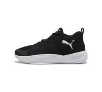 Basketballschuh PUMA "Court Pro 3 Mid Basketballschuhe Erwachsene", Herren, Gr. 46, schwarz, weiß, Obermaterial: Synthetik, Textil. Futter: Textil. Innensohle: Textil. Laufsohle: Gummi, Schuhe (393924