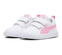 Puma Sneaker COURTFLEX V3 V INF Mädchen Weiß/Pink/Lila Gr. 25 Klettverschluss Synthetik-Laufsohle