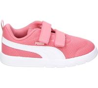 Sneaker PUMA "COURTFLEX V3 MESH INF", Damen, Gr. 27, wild pink, puma weiß, Textil, unifarben, Schuhe Sneaker, mit Klettverschluss, federleicht, mit flexibler Sohle (45481853-27) wild pink, puma weiß