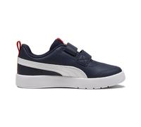 Puma COURTFLEX V3 V PS Unisex-Sneaker für Jungen, Marineblau/Weiß/Rot, 11 UK-Kinder
