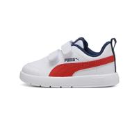 PUMA Kinder Courtflex V3 Sneakers Klein 21, White Fierce Red Persian Blue