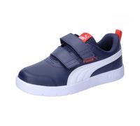 Puma COURTFLEX V3 V INF Sneaker für Jungen, Unisex, Marineblau/Weiß/Rot, 8 UK-Kinder
