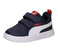 PUMA COURTFLEX V3 V INF Unisex-Sneaker für Kinder, Marineblau, weiß ROT, 9 UK-Kinder